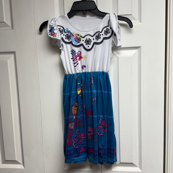 Encanto Inspired White and Blue Floral Dress - Picture 1 of 3